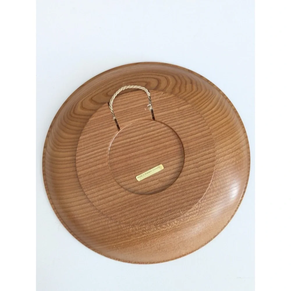 Vtg West Germany Bread Plate Wood Burned Wheat Design Wall Hanging 9